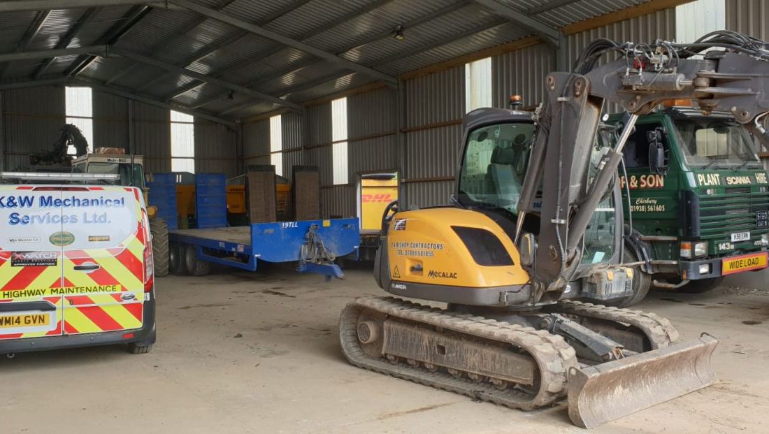 Mecalac 8MCR fitted with an Xwatch SS1 height limiter for DA Bishop .