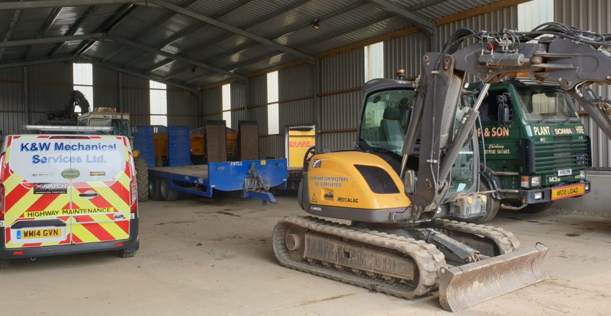 Mecalac 8MCR fitted with an Xwatch SS1 height limiter for DA Bishop .