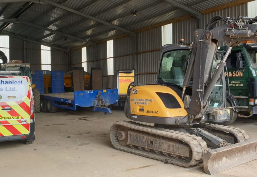 Mecalac 8MCR fitted with an Xwatch SS1 height limiter for DA Bishop .