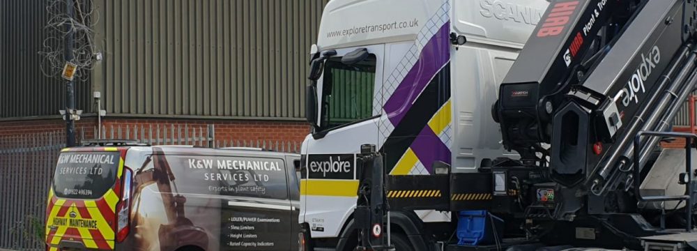 supply and install an Xwatch XW4 LMC , lorry mounted crane slew and height limiter to a Hiab with 17metres of telescoping sections for Explore Plant. 