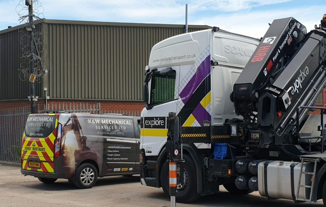 supply and install an Xwatch XW4 LMC , lorry mounted crane slew and height limiter to a Hiab with 17metres of telescoping sections for Explore Plant. 