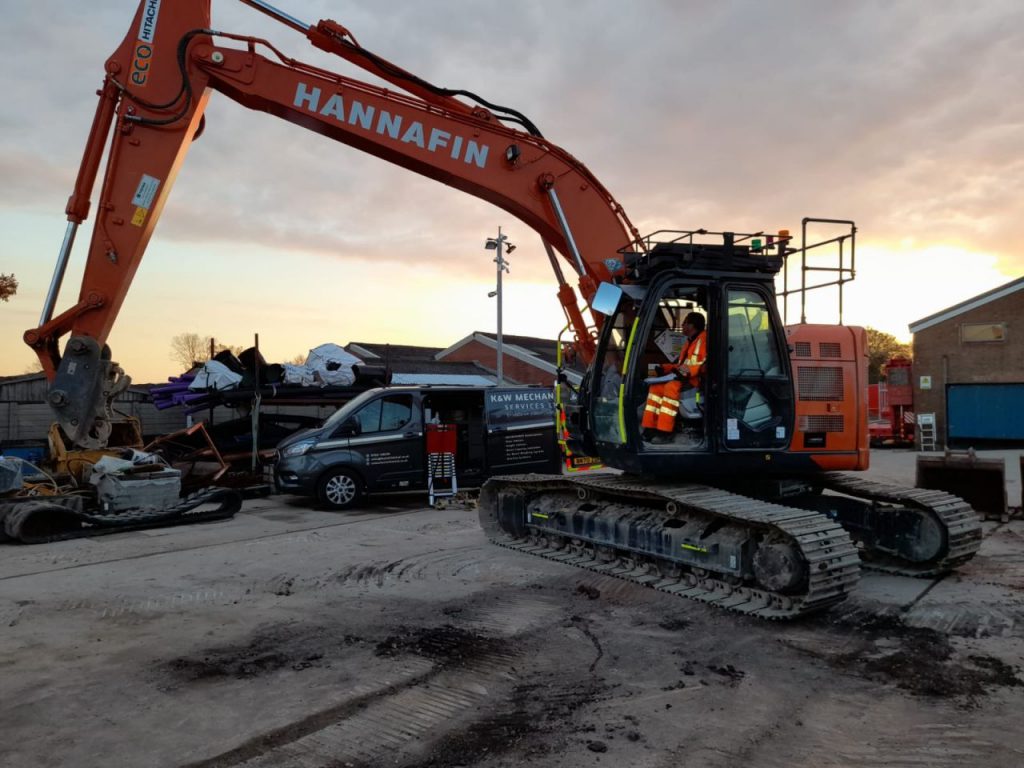 Hitachi excavator with XWATCH fitted