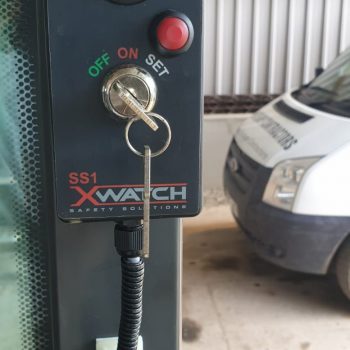 Mecalac 8MCR fitted with an Xwatch SS1 height limiter for DA Bishop .